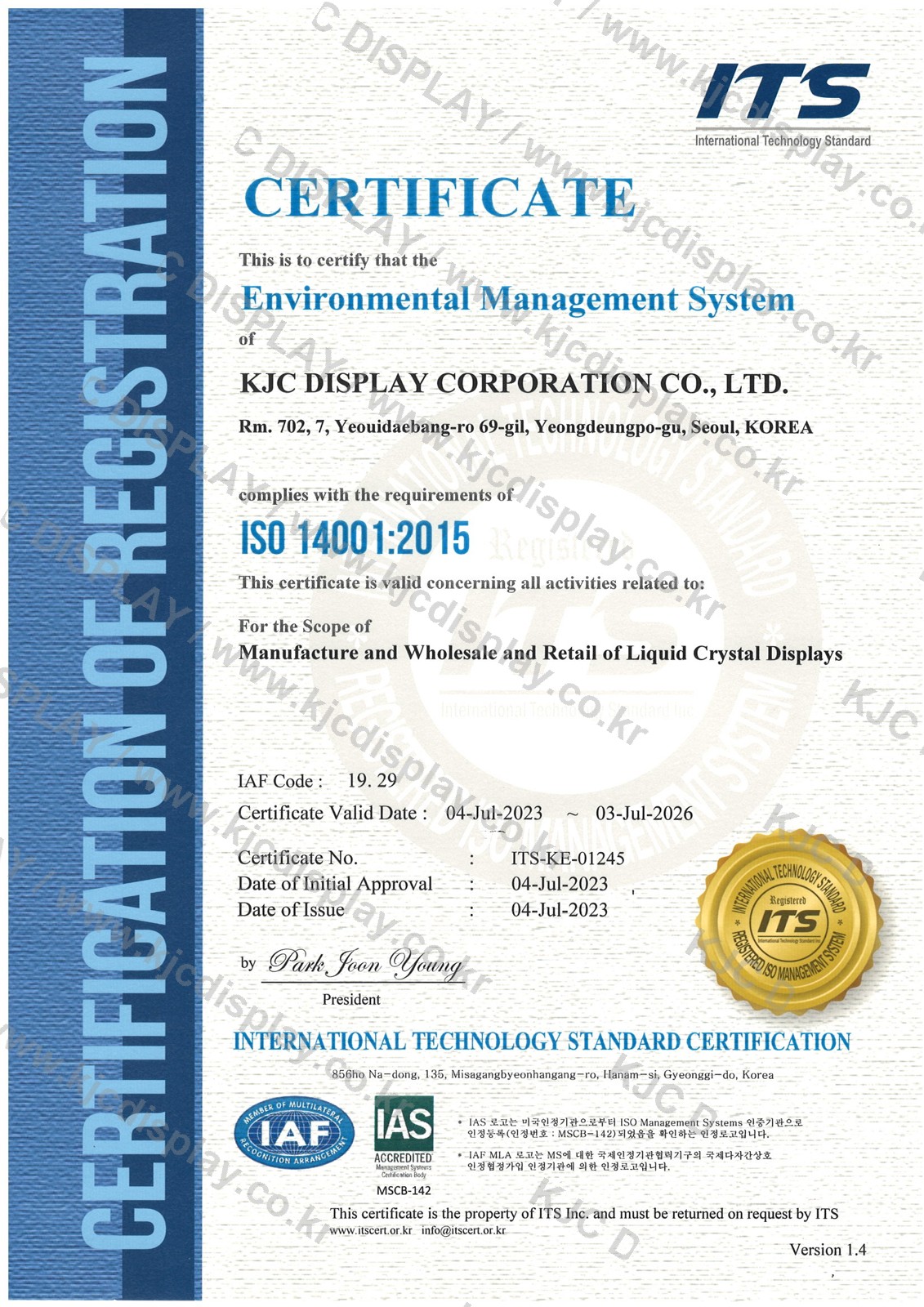 KJC ISO 14001 2015